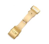PLACKE Hebilla de reloj plegable de seguridad de doble presión de acero inoxidable de 16mm, 18mm, 20mm, 22mm y 24mm, apta for Seiko, accesorios de cierre Citizen(Gold,24mm)