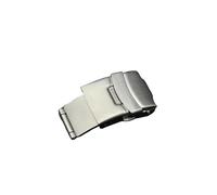 PLACKE Hebilla plegable de acero inoxidable de 16mm, 18mm, 20mm y 22mm apta for correa de reloj Seiko apta for cierre Casio, accesorios de reloj for doble botón(14MM_NO LOGO)