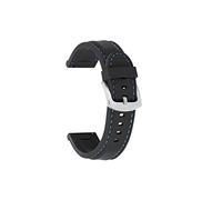 PLACKE Pulsera de cinturón de muñeca universal de la banda del deporte de goma de silicona 18 mm de 20 mm 22 mm 24 mm Fit For Samsung Gear S2 S3 Apto for Huawei Watch Men Women (Color : Black-bluelin