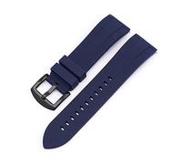 PLACKE Strap Strap Men de 22 mm Silicone Libere la banda de pulsera de goma de goma impermeable for el agua Ajuste for Huawei Fit For Samsung Fit for Seiko Fit for Omega (Color : Blue Black, Size :
