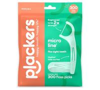 Plackers Micro Mint - Hilo dental con sabor a menta fresca, palillo de dientes plegable, súper copetudo, fácil almacenamiento con cierre seguro, 300 unidades