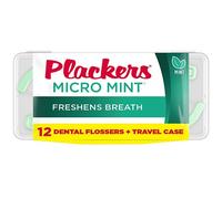 Plackers Micro verde hilo dental estuche de viaje, pack de 12