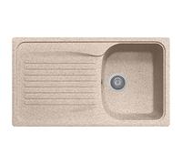 Plados Fregadero de cocina de cuarzo para fregadero integrado HR0861 de un solo tazón más escurridor, avena