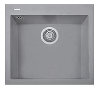Plados Roxana - Fregadero de cuarzo para cocina empotrable, 56 cm, titanio