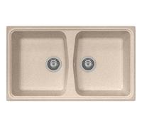 PLADOS SP0862 Avena - Fregadero de cocina de cuarzo con 2 lavabos