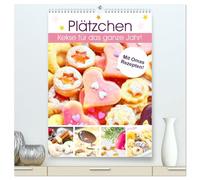 Plätzchen. Kekse für das ganze Jahr! (hochwertiger Premium Wandkalender 2026 DIN A2 hoch), Kunstdruck in Hochglanz: Küchenkalender mit köstlichen Rezepten für das beliebteste Feingebäck!