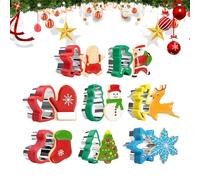 Plätzchenausstecher Set,8 Stücke Backformen Für Desserts, Edelstahl Schneeflocke Tannenbaum Lebkuchenmann Hirsch Weihnachtsmann Kuchenausstecher,Für Weihnachtliche Obstkuchen, Desserts