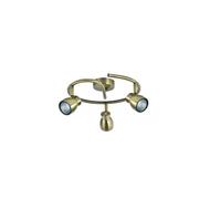 Plafon 3 luces metal color dorado serie chacho 30cm