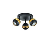 Plafon 3 luces metal color negro serie beethoven 22cm