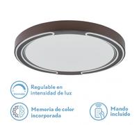 Plafon 72w asher marron 3000-4000-6500k 5616lm 6x50x50cm remoto+reg.i