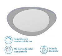 Plafon 72w daire gris 3000-4000-6500k 5616lm 7x55x55cm remoto+reg.int