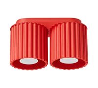 Plafón AURA 2 rojo GU10