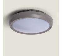 LEDKIA LIGHTING Plafón Circular para Exterior Ø300 mm IP65 Curio Gris Gris E27
