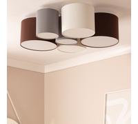 LEDKIA LIGHTING Plafón Circular de Techo Tallabo con 6 Casquillos E27 | Diseño Textil Multicolor | Instalación en Superficie | No Incluye Bombillas | Uso Interior | Estilo Acogedor