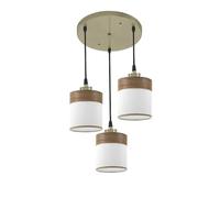 Plafon Cloe 3xe27 Cuero/blanca-madera Oscura Regx42x42 cm