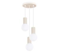 Plafón con 3 lámparas colgantes Halo 3 Beige