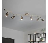 Plafón de baño IP44 grande 180 cm largo 6 llamas GU10 en latón metal envejecido regulable diseño retro lámpara de techo plafón baño