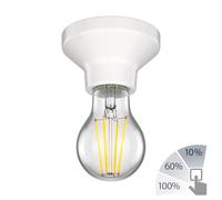 Plafón de porcelana E27 Elektra redondo blanco 90mm + lámpara LED 6,9W 3 pasos