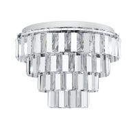 Eglo lámpara de techo Erseka, lámpara de techo de 7 luces, elegante | lámpara para salón de acero cromado y cristal transparente, lámpara para cocina y pasillo con portalámparas E14