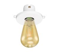 Plafón empotrable de porcelana E27 TELA blanco incl. lámpara LED oro 489lm