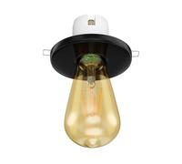 Plafón empotrable de porcelana E27 TELA negro incl. lámpara LED oro 489lm