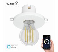 ledscom.de Plafón empotrable de porcelana TELA blanco, incl. lámpara LED E27 1005lm, Smart Home, blanco cálido - blanco frío