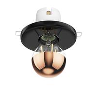 Plafón empotrable de porcelana TELA negro incl. lámpara LED E27 839lm