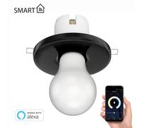Plafón empotrable de porcelana TELA negro incl. lámpara LED E27 918lm Smart