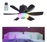 Plafón genérico con ventilador, altavoz musical económico de 3 velocidades ajustables | Ventilador LED para dormitorio | para casa estudio apartamento salón cocina
