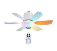 Plafón genérico con ventilador, mando a distancia para altavoz de música de 3 velocidades, ventilador LED luminoso para dormitorio, para interior, casa, sala de estar, cocina, dormitorio, oficina