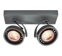 Plafón GTV WALLY, fijación al techo, 4304, AC220-240V, 50/60 Hz, IP 20, 2*Gu10, ES111, doble, grafito