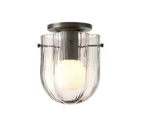 Plafón Gubi Seine, latón antiguo, cristal gris humo