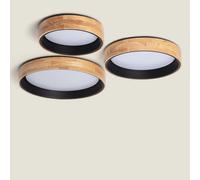 Plafón LED 20W Circular Madera y Aluminio Ø470 mm CCT Seleccionable Dari [EEK: F]