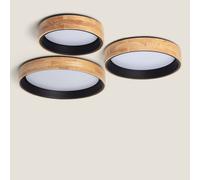 Plafón LED 20W Circular Madera y Aluminio Ø470 mm CCT Seleccionable Dari [EEK: F]