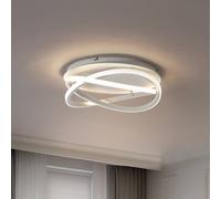 Plafón LED Aldric de Lucande, blanco, aluminio, Ø 45 cm