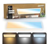 B.K.Licht - Panel LED plano con mando a distancia, regulable, iluminación indirecta, CCT ajustable de luz cálida a luz diurna, IP44, plafon led techo baño, lámpara techo, salón, 58x20x3 cm, blanco