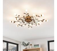 Plafón LED Bentas de Lindby, bronce, metal, Ø 80 cm
