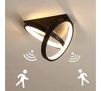 Plafón LED con Detector de movimiento Lámpara de Techo de anillo Moderno con Sensor de luz 26W 3000K Iluminación de techo Para Pasillo Escaleras Balcón Garaje Dormitorio Cocina Sala de Estar Oficina