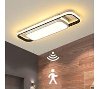 Plafón LED con detector de movimiento Radar interior Lámpara de Techo de Pasillo moderno 3000K Plafones con sensor de luz para salón dormitorio sótano garaje Escalera Porche Balcón iluminación (50cm)