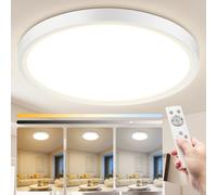 Plafón LED con mando a distancia, clase A, 8 W 1700 lm, redondo 22 cm | 3000-6500K, Brillo Regulable10%-100%, IP54 Resistente al Agua Lámpara de Techo Redonda Ultrafina para Baño Cocina Dormitorio
