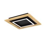 Plafón led de techo cuadrado 37 cm negro tirrenara eglo color luz cálida 3000k 3000 lm