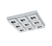 Plafón led de techo cuadrado 44 cm gris fradelo eglo color luz cálida 3000k 3780 lm