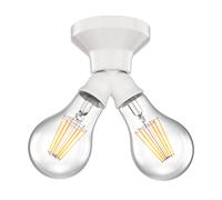 Plafón LED Elektra 2 luces porcelana incl. lámparas E27 blanco cálido c/u [EEK: E]