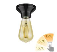 Plafón LED Elektra porcelana negra incl. LED vintage oro máx. 814lm