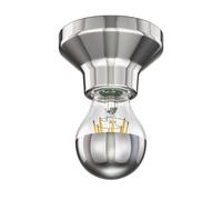 Plafón LED Elektra porcelana plata in abeza E27 lámpara espejo 667lm