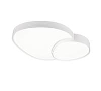 Plafón led irregular blanco aluminio 5300 lm color luz de cálida a fría cct (2700k-6500k) ip20
