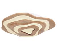 Plafón led irregular madera clara pantalla opalina 1600 lm color de la luz de cálida a fría cct (2700k-6000k) ip20