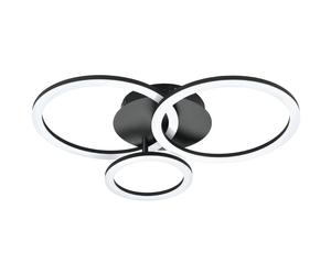 Plafón led irregular negro parrapos-z 4300 lm color de la luz de cálida a fría cct 3000k-6500k ip20