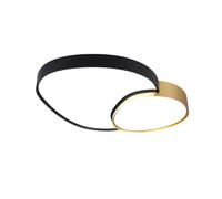 Plafón led irregular negro trio lighting inter 5300 lm color de la luz de cálida a fría cct (2700k-6500k) ip20