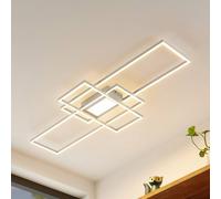 Plafón LED Lindby Caitlin, blanco, metal, 105cm